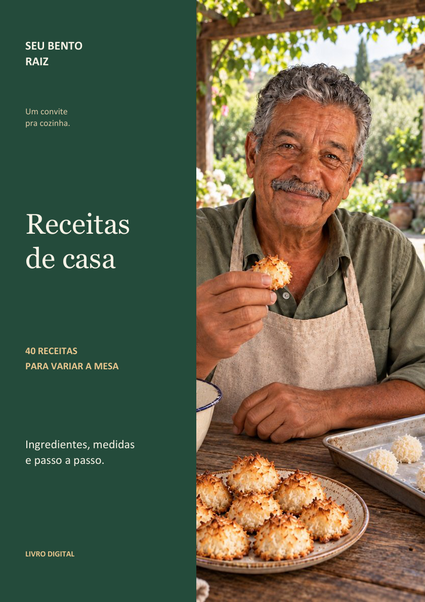 Capa do livro Receitas de casa, Seu Bento Raiz, 40 receitas